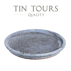 szkliwiona podstawka ceramiczna niebieska